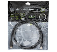 Кабель аудио-видео Cactus CS-HDMI.1.4-2 HDMI (m)/HDMI (m) 2м. Позолоченные контакты черный