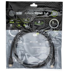 Кабель аудио-видео Cactus CS-HDMI.1.4-2 HDMI (m)/HDMI (m) 2м. Позолоченные контакты черный