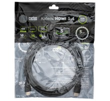 Кабель аудио-видео Cactus CS-HDMI.1.4-3 HDMI (m)/HDMI (m) 3м. Позолоченные контакты черный