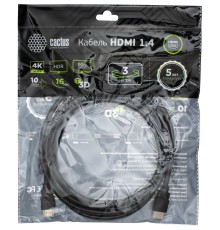 Кабель аудио-видео Cactus CS-HDMI.1.4-3 HDMI (m)/HDMI (m) 3м. Позолоченные контакты черный