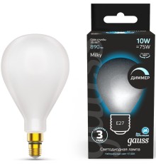 Лампа светодиодная Gauss Filament 179202210-D 10Вт цок.:E27 груша 220B 4100K св.свеч.бел.нейт. (упак.:1шт)
