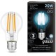 Лампа светодиодная Gauss Filament 102902220 20Вт цок.:E27 груша 220B 4100K св.свеч.бел.нейт. (упак.:1шт)
