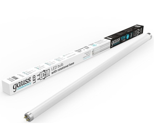 Лампа светодиодная Gauss Elementary 93020-R 10Вт цок.:G13 трубка 180B 4000K св.свеч.бел.нейт. T8 (упак.:1шт) Лампа светодиодная Gauss Elementary 93020-R 10Вт цок.:G13 трубка 180B 4000K св.свеч.бел.нейт. T8 (упак.:1шт)