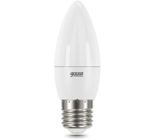 Лампа светодиодная Gauss Elementary 30222 12Вт цок.:E27 свеча 220B 4100K св.свеч.бел.нейт. (упак.:10шт) Лампа светодиодная Gauss Elementary 30222 12Вт цок.:E27 свеча 220B 4100K св.свеч.бел.нейт. (упак.:10шт)