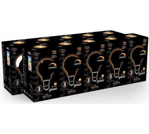 Лампа светодиодная Gauss Filament 105201109-D 9Вт цок.:E14 шар 220B 3000K св.свеч.бел.теп. (упак.:10шт) Лампа светодиодная Gauss Filament 105201109-D 9Вт цок.:E14 шар 220B 3000K св.свеч.бел.теп. (упак.:10шт)
