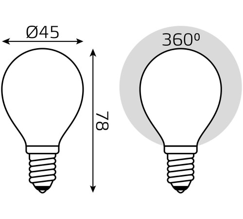 Лампа светодиодная Gauss Filament 105201109-D 9Вт цок.:E14 шар 220B 3000K св.свеч.бел.теп. (упак.:10шт) Лампа светодиодная Gauss Filament 105201109-D 9Вт цок.:E14 шар 220B 3000K св.свеч.бел.теп. (упак.:10шт)