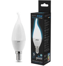 Лампа светодиодная Gauss 104101310 9.5Вт цок.:E14 свеча 220B 6500K св.свеч.бел.хол. (упак.:10шт)