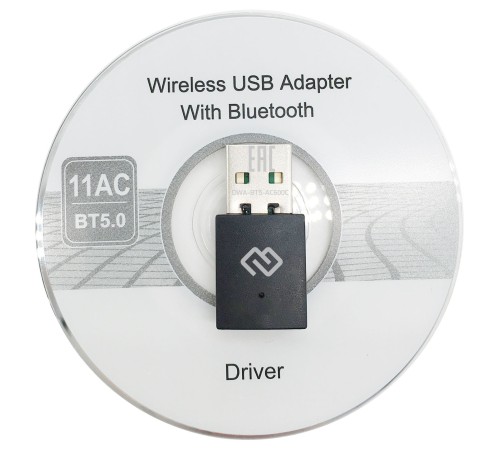 Сетевой адаптер WiFi + Bluetooth Digma DWA-BT5-AC600C USB 2.0