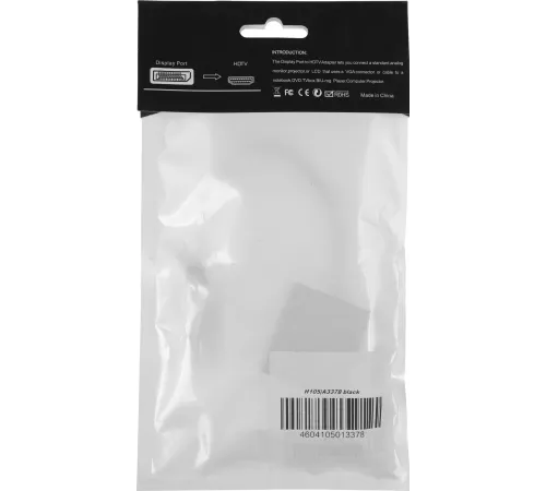 Кабель-переходник аудио-видео H105 DisplayPort (m)/HDMI (f) 0.15м. черный (A3378)