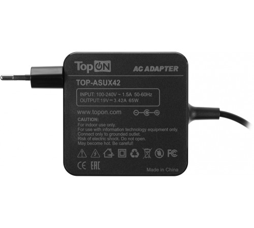 Блок питания TopON TOP-ASUX42 65W-19V 3.42A от бытовой электросети Блок питания TopON TOP-ASUX42 65W-19V 3.42A от бытовой электросети