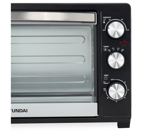 Мини-печь Hyundai MIO-HY074 30л. 1500Вт серебристый/черный Мини-печь Hyundai MIO-HY074 30л. 1500Вт серебристый/черный