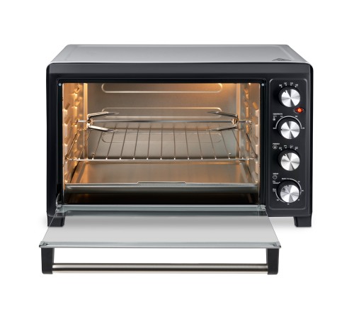 Мини-печь Hyundai MIO-HY076 45л. 2000Вт серебристый/черный Мини-печь Hyundai MIO-HY076 45л. 2000Вт серебристый/черный