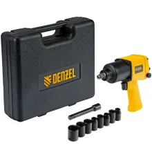 Ударный пневмогайковерт IW860+набор головок, 1/2", 7000 об/мин, 868 Нм Denzel