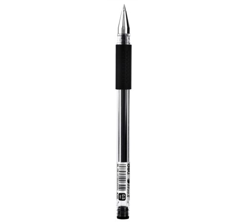 Ручка гелев. Deli Daily E6600SBlack прозрачный d=0.5мм черн. черн. резин. манжета