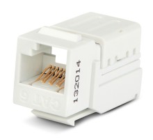 Hyperline KJNE-8P8C-C6-90-WH Вставка Keystone Jack RJ-45(8P8C), категория 6, 110 IDC, заделка с помощью NE-TOOL, белая