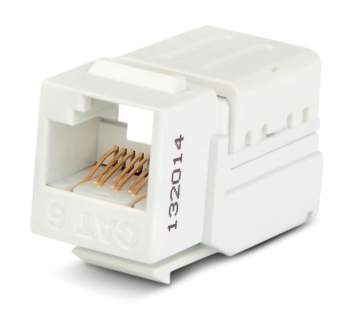 Hyperline KJNE-8P8C-C6-90-WH Вставка Keystone Jack RJ-45(8P8C), категория 6, 110 IDC, заделка с помощью NE-TOOL, белая