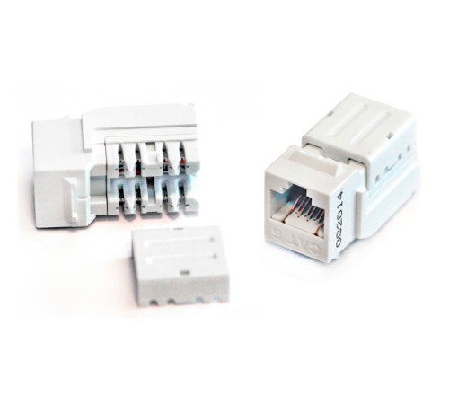 Hyperline KJNE-8P8C-C6-90-WH Вставка Keystone Jack RJ-45(8P8C), категория 6, 110 IDC, заделка с помощью NE-TOOL, белая