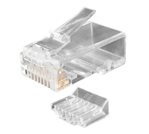 Коннектор Hyperline (PLUG-8P8C-UV-C6-100) UTP кат.6 RJ45 прозрачный (упак.:100шт)