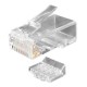 Коннектор Hyperline (PLUG-8P8C-UV-C6-100) UTP кат.6 RJ45 прозрачный (упак.:100шт)