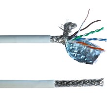 Кабель Lanmaster LAN-5ESFTP-LSZH-WH кат.5е S/FTP оплётка/индивидуальный экран пар 4X2X24AWG LSZH внутренний 305м белый