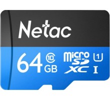 Флеш карта microSDXC 64Gb Class10 Netac NT02P500STN-064G-S P500 w/o adapter