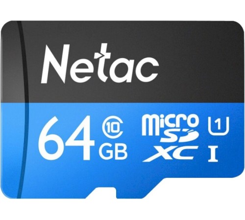 Флеш карта microSDXC 64Gb Class10 Netac NT02P500STN-064G-S P500 w/o adapter
