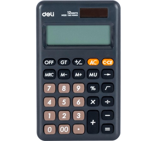 Калькулятор карманный Deli EM120BLACK черный 12-разр.