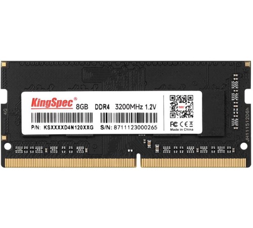 Память DDR4 8Gb 3200MHz Kingspec KS3200D4N12008G RTL PC3-12800 SO-DIMM 204-pin 1.35В