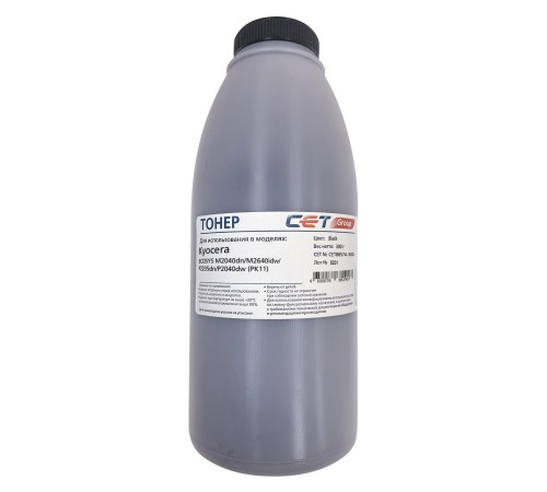 Тонер Cet PK11 CET8857A-300 черный бутылка 300гр. для принтера Kyocera ECOSYS M2135dn/2735dw/2040dn/2640idw/P2235dn/P2040dw