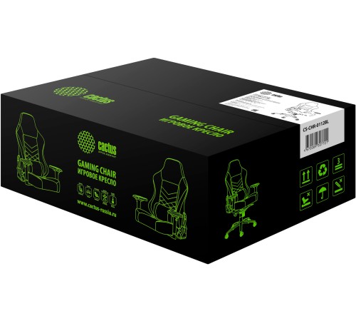 Кресло игровое Cactus CS-CHR-0112BL-M черный с подголов. Кресло игровое Cactus CS-CHR-0112BL-M черный с подголов.