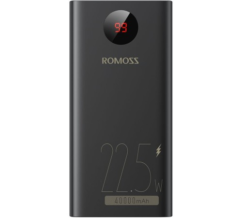 Мобильный аккумулятор Romoss PEA40PF 40000mAh QC3.0 22.5W 5A 2xUSB-A/USB-C черный (6973693499151)
