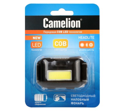 Фонарь налобный Camelion LED5355 черный 1Вт лам.:светодиод. AAAx3 (13748) Фонарь налобный Camelion LED5355 черный 1Вт лам.:светодиод. AAAx3 (13748)