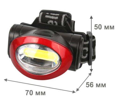 Фонарь налобный Camelion LED5382 черный/красный 3Вт лам.:светодиод. AAAx3 (13366)