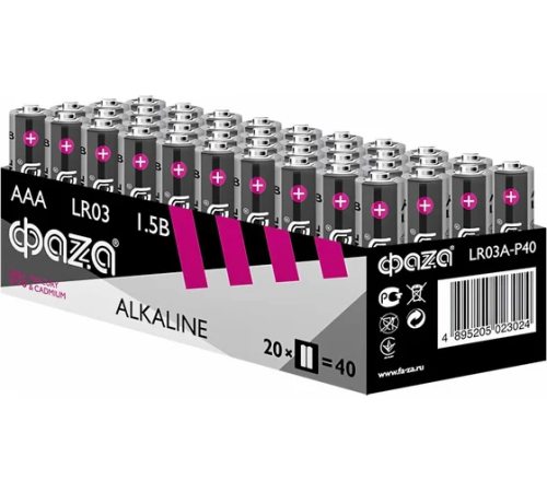 Элемент питания LR03 (AAA) алкалиновая уп. 40 шт. Alkaline Pack-40