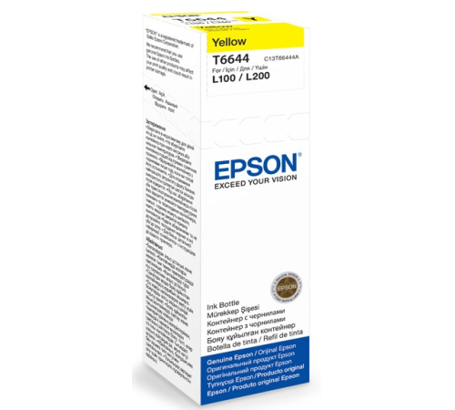 Картридж струйный Epson T6644 C13T66444A желтый (7500стр.) (70мл) для Epson L100