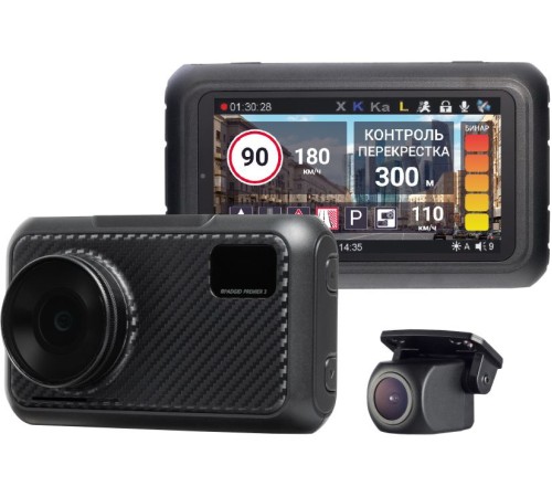 Видеорегистратор с радар-детектором Roadgid Premier 3 2CH GPS ГЛОНАСС черный