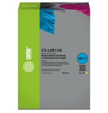 Картридж струйный Cactus CS-L0R15A 981Y желтый (240мл) для HP PageWide Enterprise Color 556dn/556xh/Flow MFP586z