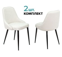 Стул для кухни Бюрократ KF-5_2 комплект 2шт молочный Velvet 20 металл черный на ножках (KF-5/VELV20_2)