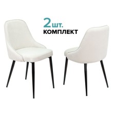 Стул для кухни Бюрократ KF-5_2 комплект 2шт молочный Velvet 20 металл черный на ножках (KF-5/VELV20_2)