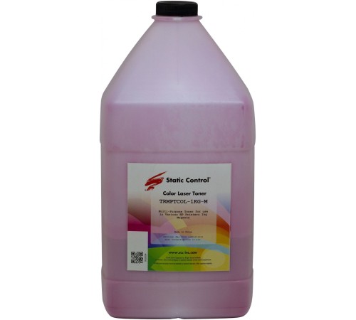 Тонер Static Control TRMPTCOL-1KG-M пурпурный флакон 1000гр. для принтера HP CLJCP1515/ Canon MF8330
