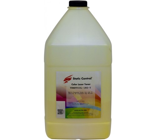 Тонер Static Control TRMPTCOL-1KG-Y желтый флакон 1000гр. для принтера HP CLJCP1515/Canon MF8330