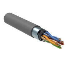 Кабель информационный ITK LC1-C5E04-311 кат.5е F/UTP общий экран 4X2X24AWG 100Om PVC внутренний 305м серый