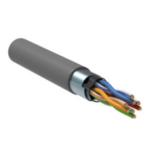 Кабель информационный ITK LC1-C5E04-311 кат.5е F/UTP общий экран 4X2X24AWG 100Om PVC внутренний 305м серый