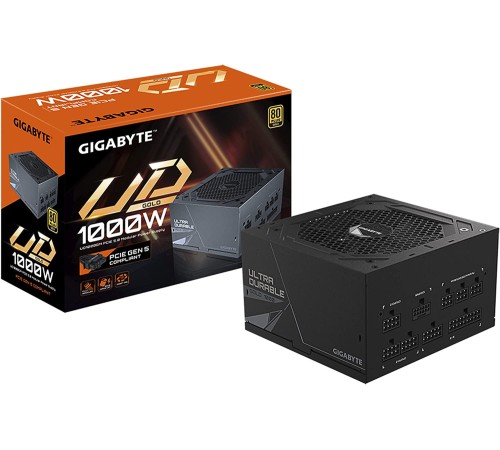 Блок питания Gigabyte ATX 1000W GP-UD1000GM PG5 80+ gold (24+4+4pin) APFC 120mm fan 8xSATA Cab Manag RTL