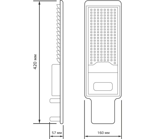 Светильник светодиодный уличный консольный LED ДКУ 80 Вт 8000 Лм 5000К IP65 190-250 В КСС Д 420х160х57 мм Avenue Gauss Gauss 629536380 Светильник светодиодный уличный консольный LED ДКУ 80 Вт 8000 Лм 5000К IP65 190-250 В КСС Д 420х160х57 мм Avenue Gauss Gauss 629536380