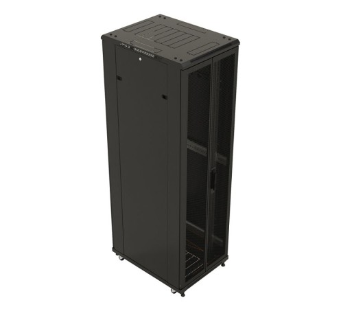 Шкаф серверный Hyperline (TTB-4266-DD-RAL9004) напольный 42U 600x600мм пер.дв.перфор.2ств. задн.дв.перфор.2-хст. 2 бок.пан. 800кг черный 510мм IP20 сталь Шкаф серверный Hyperline (TTB-4266-DD-RAL9004) напольный 42U 600x600мм пер.дв.перфор.2ств. задн.дв.перфор.2-хст. 2 бок.пан. 800кг черный 510мм IP20 сталь