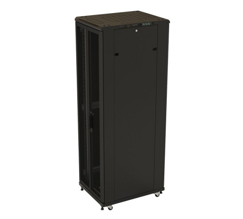 Шкаф серверный Hyperline (TTB-4266-DD-RAL9004) напольный 42U 600x600мм пер.дв.перфор.2ств. задн.дв.перфор.2-хст. 2 бок.пан. 800кг черный 510мм IP20 сталь Шкаф серверный Hyperline (TTB-4266-DD-RAL9004) напольный 42U 600x600мм пер.дв.перфор.2ств. задн.дв.перфор.2-хст. 2 бок.пан. 800кг черный 510мм IP20 сталь