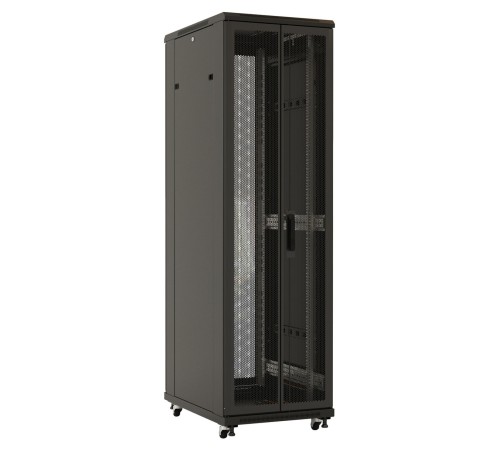 Шкаф серверный Hyperline (TTB-4266-DD-RAL9004) напольный 42U 600x600мм пер.дв.перфор.2ств. задн.дв.перфор.2-хст. 2 бок.пан. 800кг черный 510мм IP20 сталь Шкаф серверный Hyperline (TTB-4266-DD-RAL9004) напольный 42U 600x600мм пер.дв.перфор.2ств. задн.дв.перфор.2-хст. 2 бок.пан. 800кг черный 510мм IP20 сталь