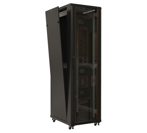 Шкаф серверный Hyperline (TTB-4268-AS-RAL9004) напольный 42U 600x800мм пер.дв.стекл задн.дв.спл.стал.лист 2 бок.пан. 800кг черный 710мм IP20 сталь Шкаф серверный Hyperline (TTB-4268-AS-RAL9004) напольный 42U 600x800мм пер.дв.стекл задн.дв.спл.стал.лист 2 бок.пан. 800кг черный 710мм IP20 сталь