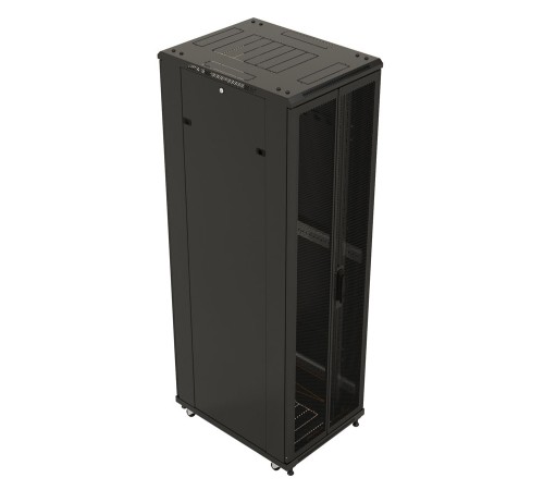 Шкаф серверный Hyperline (TTB-4266-DD-RAL9004) напольный 42U 600x600мм пер.дв.перфор.2ств. задн.дв.перфор.2-хст. 2 бок.пан. 800кг черный 510мм IP20 сталь Шкаф серверный Hyperline (TTB-4266-DD-RAL9004) напольный 42U 600x600мм пер.дв.перфор.2ств. задн.дв.перфор.2-хст. 2 бок.пан. 800кг черный 510мм IP20 сталь